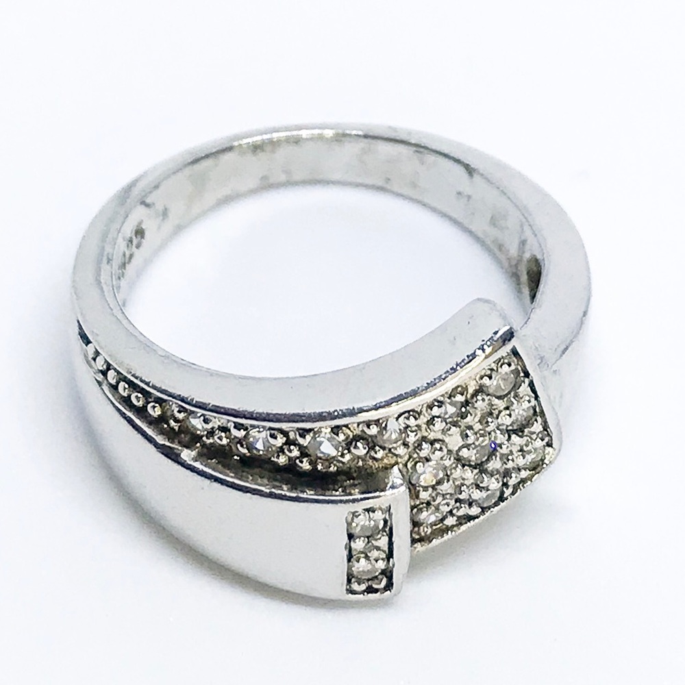 NEW 14K White Gold on Sterling Silver Unique Ring